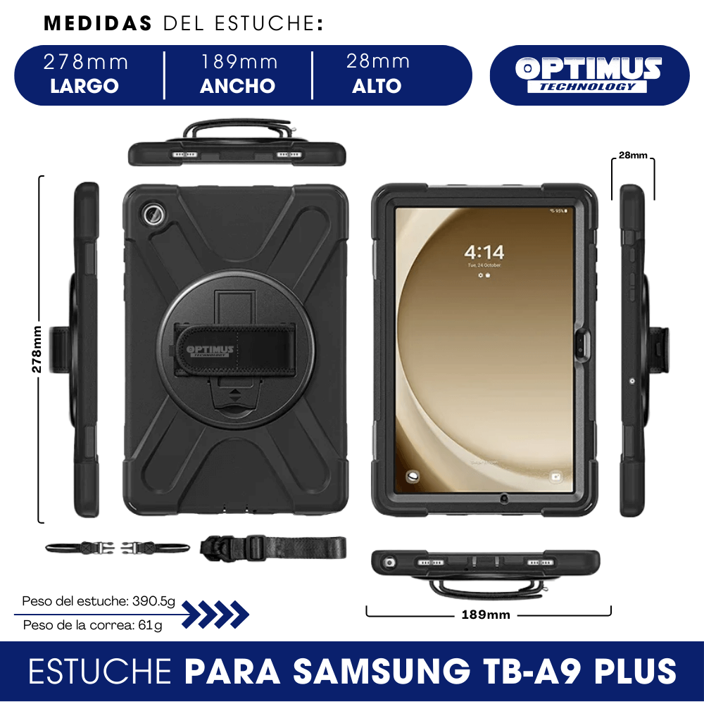 ESTUCHE ANTISCHOCK CORREA ESTILO #5 - SAMSUNG A9 PLUS 11"  PULG (NEGRO)