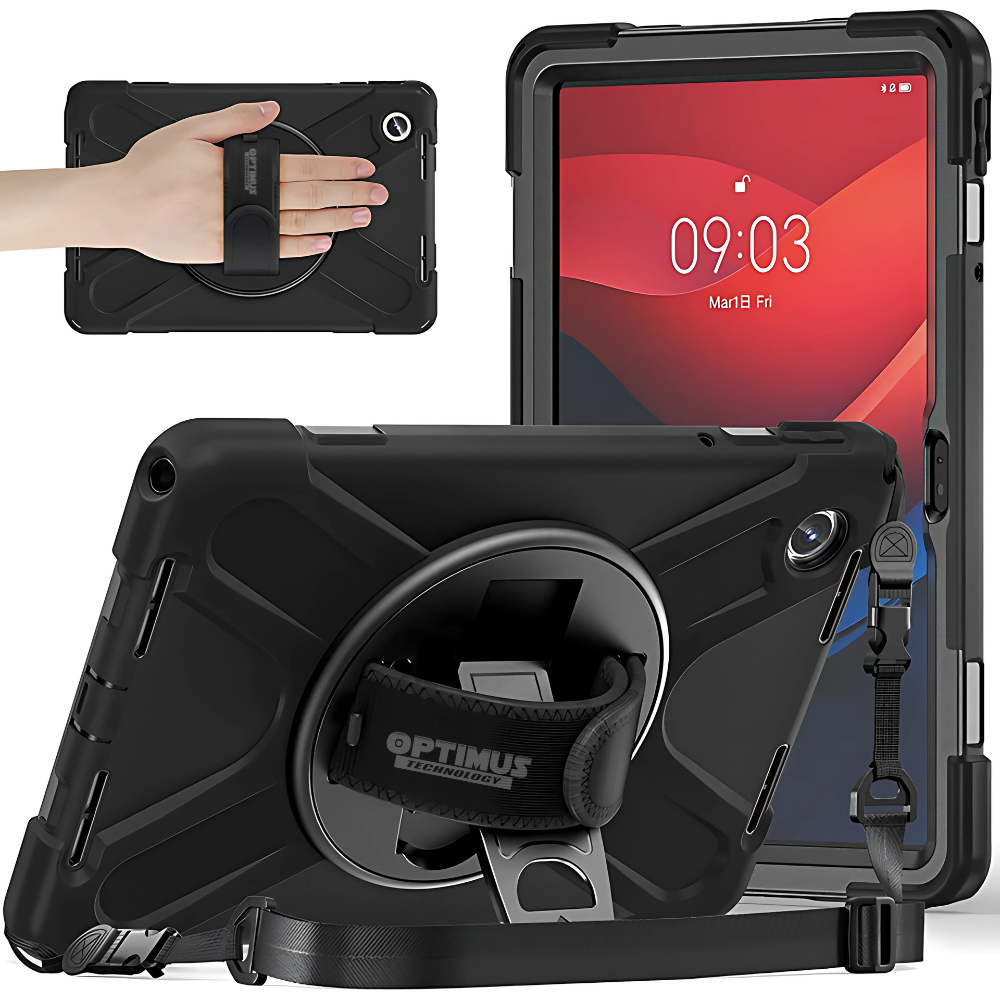 ESTUCHE ANTISCHOCK ESTILO # 4 CON CORREA LENOVO M11 11" TB-331FU / TB-330FC (NEGRO)