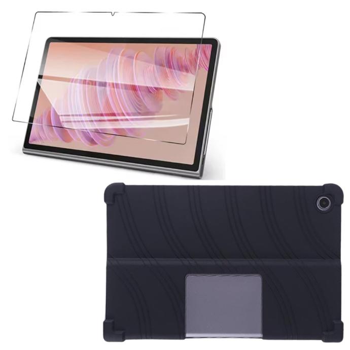 Kit Vidrio templado y Estuche Protector de goma antigolpes soporte para Tablet Lenovo Tab Plus 11,5 pulg TB351FU