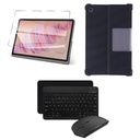 ESTUCHE DE GOMA NEGRO , VIDRIO TEMPLADO Y TECLADO CON MOUSE NEGRO PARA LENOVO TAB PLUS