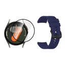 COMBO CORREA DE GOMA HEBILLA NEGRA DE METAL CON VIDRIO TEMPLADO NANOGLASS PARA SAMSUNG GALAXY WATCH 7 40MM