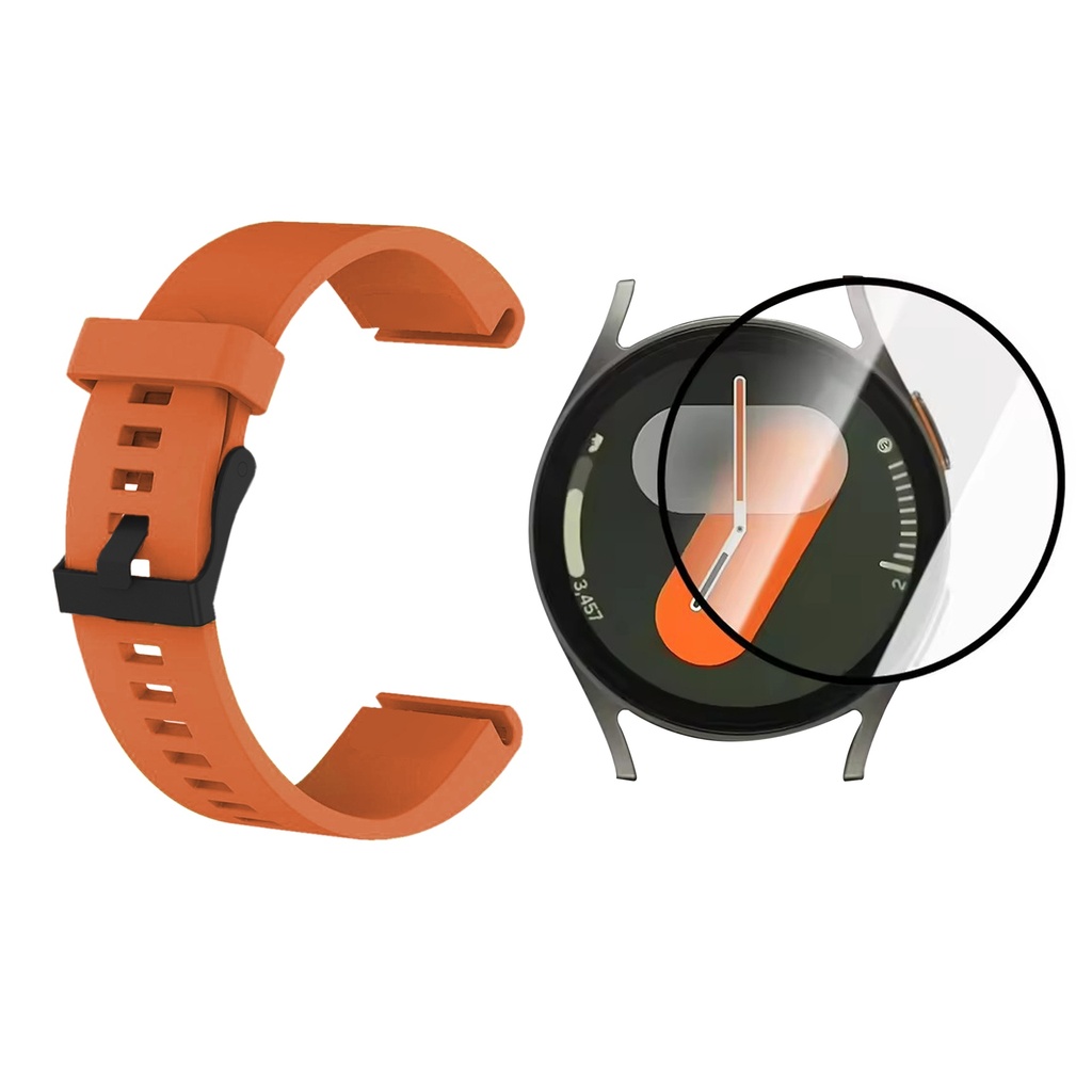 COMBO CORREA DE SILICONA CON VIDRIO TEMPLADO NANOGLASS PARA SAMSUNG GALAXY WATCH 7 40MM