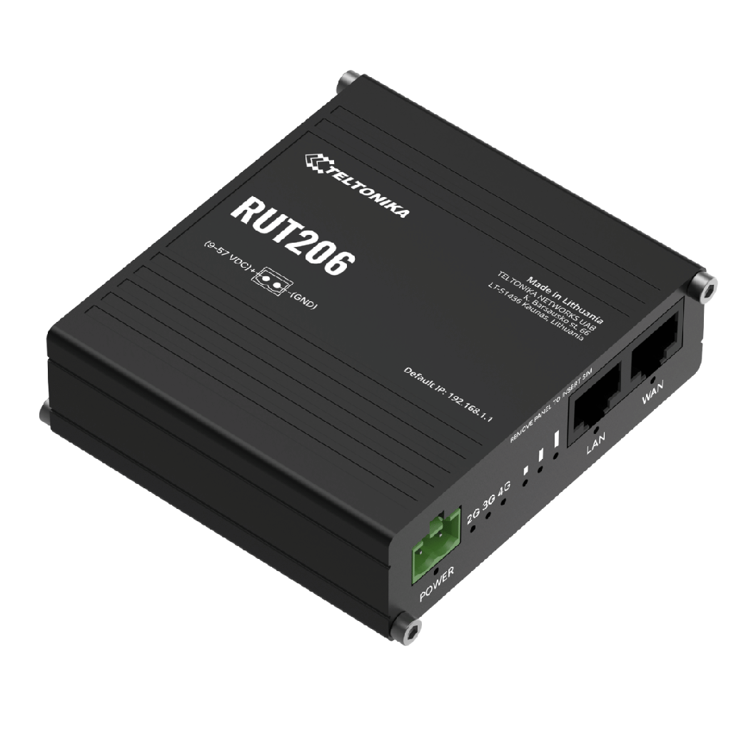 Rourter Industrial Teltonika RUT206 Cat 4, 3G, 2G, 4GLTE Interfaces Serie RS232 y RS485 para Comunicación