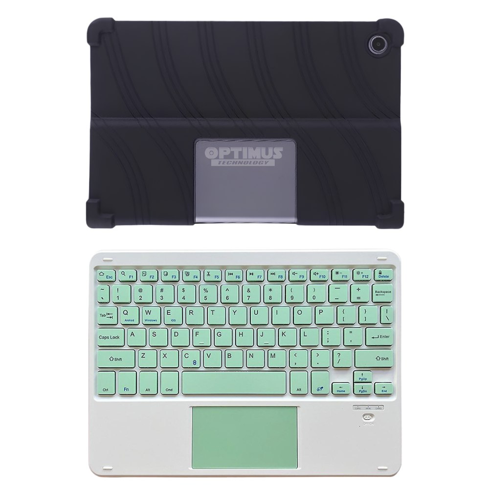 ESTUCHE DE GOMA NEGRO  Y TECLADO 2 EN 1 PARA LENOVO TAB PLUS 351FU
