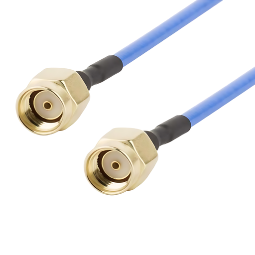 [CNJP-983938] Conector Pigtail Jumper SMA Macho RP A SMA Macho RP con Cable RG402 Con Cubierta Azul 30 Cm