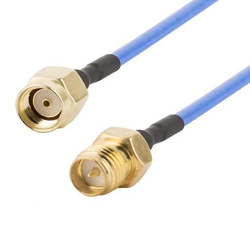 [CPJ-983939] Conector Pigtail Jumper SMA Macho RP A SMA Hembra RP con Cable RG402 Con Cubierta Azul 30 Cm