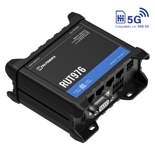[RUT976] Router 4G/5G Teltonika RUT976 Dual SIM con 4 P. Ethernet y Puerto Serial RS232 RS485 – LTE Cat 4 (Bandas Completas LATAM)