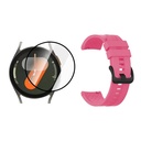 COMBO CORREA DE GOMA HEBILLA NEGRA DE METAL CON VIDRIO TEMPLADO NANOGLASS PARA SAMSUNG GALAXY WATCH 7 40MM
